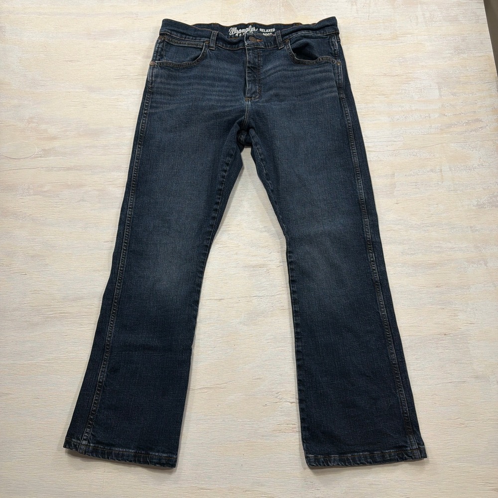 Wrangler Jeans Retro Relaxed Bootcut 35x30 Stretch Denim Blue Mens 10WRT20RM